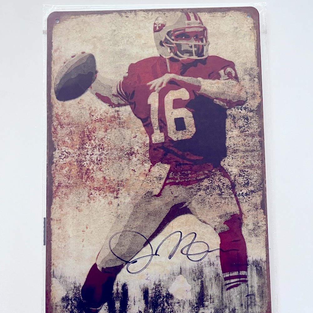 Joe Montana 49ers Tin Sign